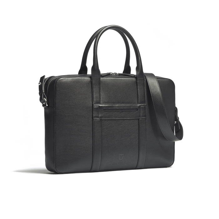 J.m. Weston Porte-documents Double You En Cuir Lisse Noir