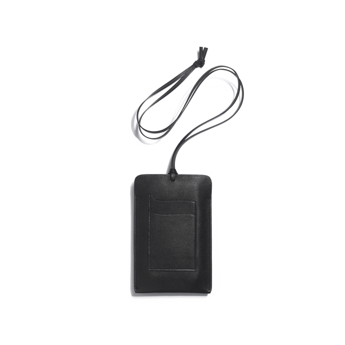 J.m. Weston Porte Téléphone Double You En Cuir Foulonné Noir