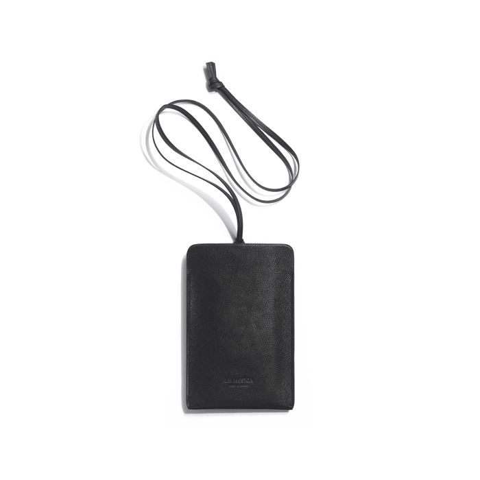 j.m. weston Porte téléphone Double You en cuir foulonné noir