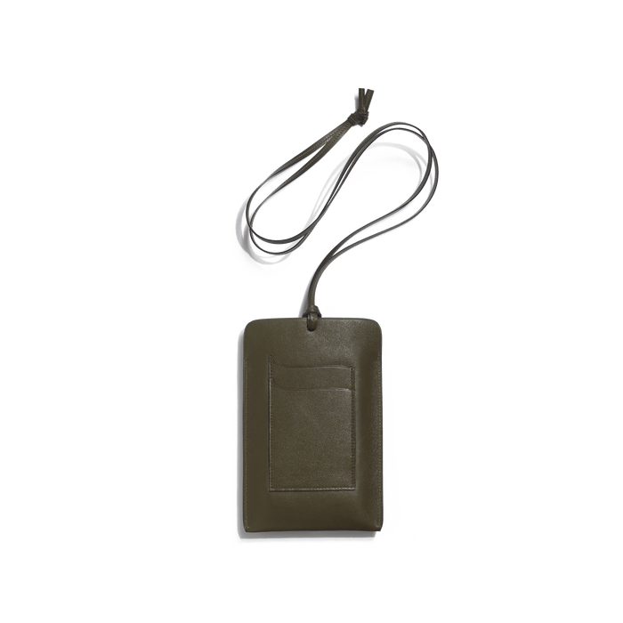 J.m. Weston Porte Téléphone Double You En Cuir Veau Foulonné Vert