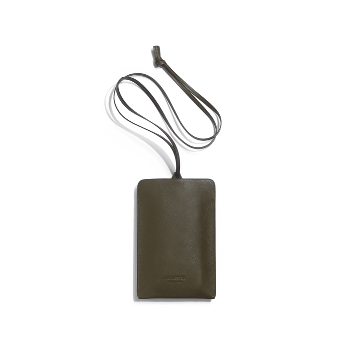 j.m. weston Porte téléphone Double You en cuir veau foulonné vert