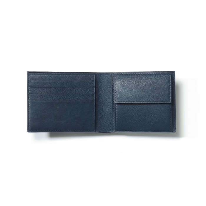 J.m. Weston Porte-valeurs Compact Double You En Cuir Lisse Marine