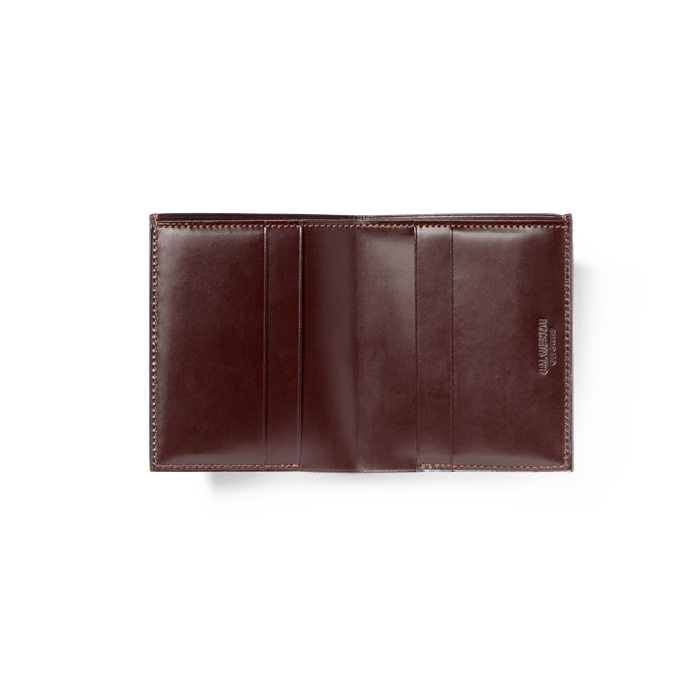 J.m. Weston Portefeuille 4 Cartes Cuir Veau Lisse Marron Mélèze & Cuir Veau Box Marron Bergeronette