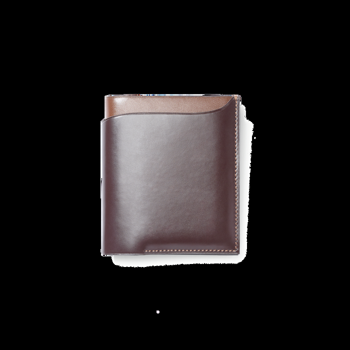 j.m. weston Portefeuille 4 cartes Cuir veau lisse marron mélèze & cuir veau box marron bergeronette