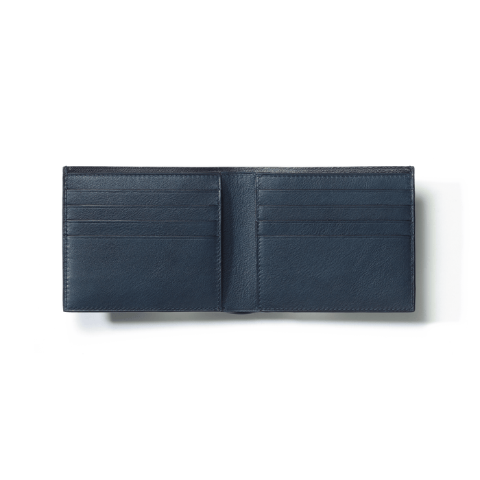 J.m. Weston Portefeuille Compact Double You En Cuir Lisse Marine