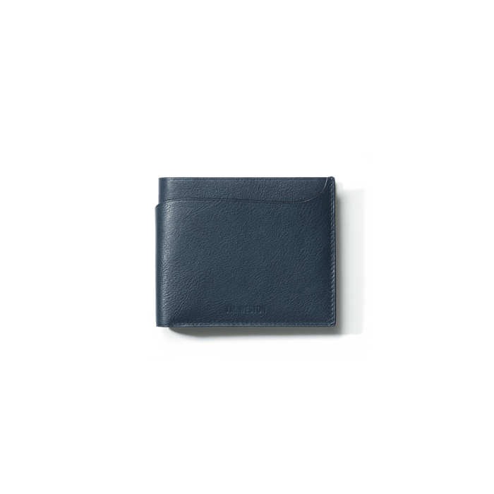 j.m. weston Portefeuille Compact Double You en cuir lisse marine