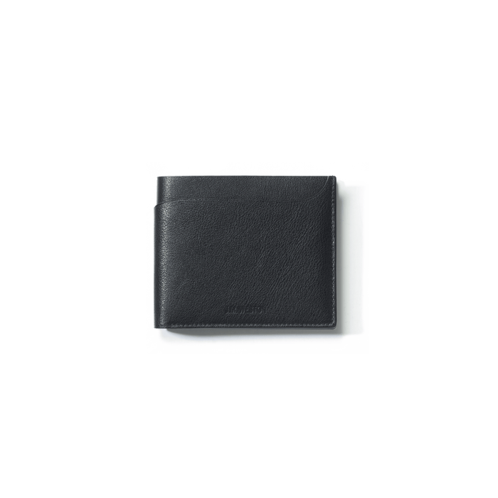 j.m. weston Portefeuille Compact Double You en cuir lisse noir