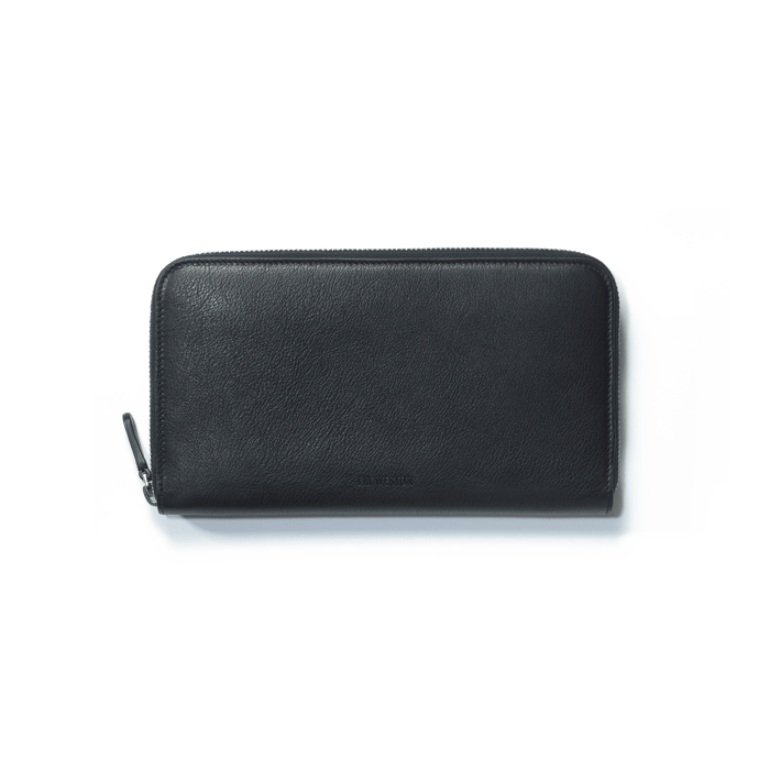 j.m. weston Portefeuille Long Double You en cuir lisse noir