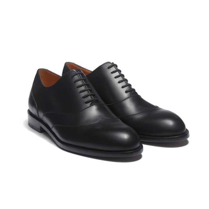 J.m. Weston Richelieu à Empiècements Femme En Cuir Lisse Noir