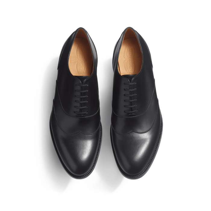 J.m. Weston Richelieu à Empiècements Femme En Cuir Lisse Noir