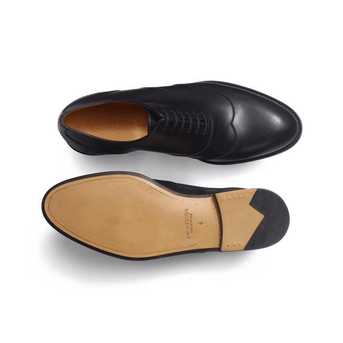 J.m. Weston Richelieu à Empiècements Femme En Cuir Lisse Noir