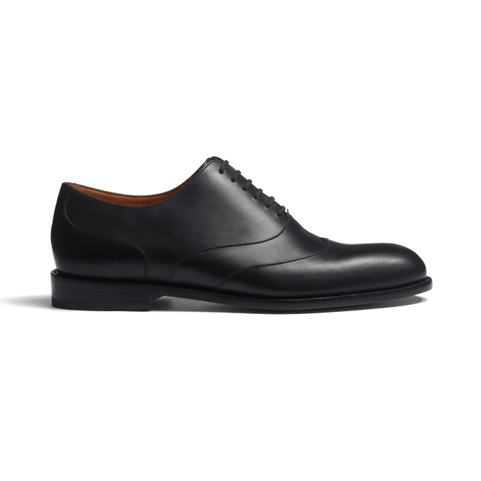 j.m. weston Richelieu à empiècements femme en cuir lisse noir