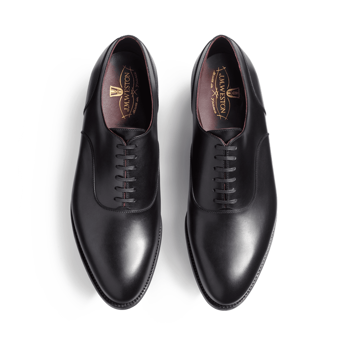 J.m. Weston Richelieu à Empiècements Homme En Cuir Lisse Noir