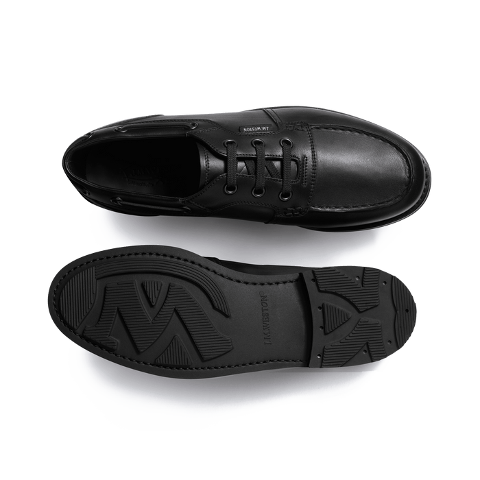 J.m. Weston Richelieu Bateau Escoublac Homme En Cuir Lisse Noir