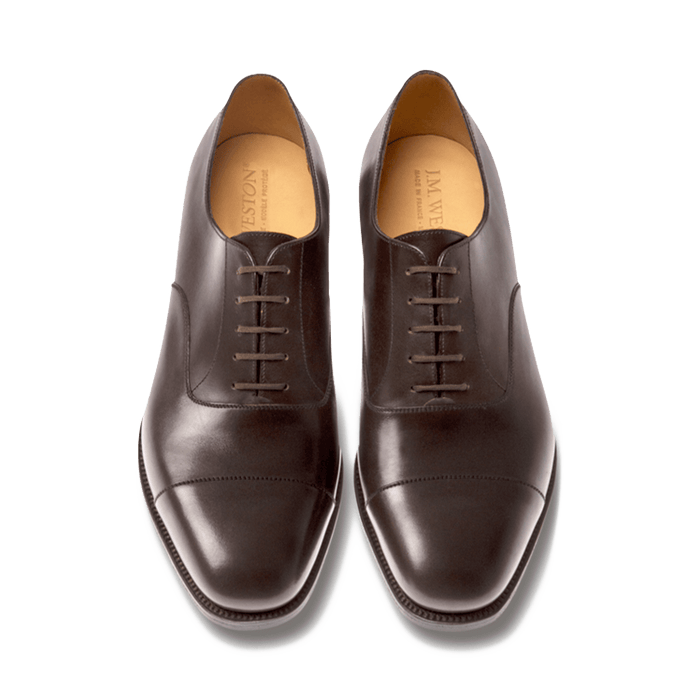J.m. Weston Richelieu Bout Droit Homme En Cuir Lisse Marron Mélèze