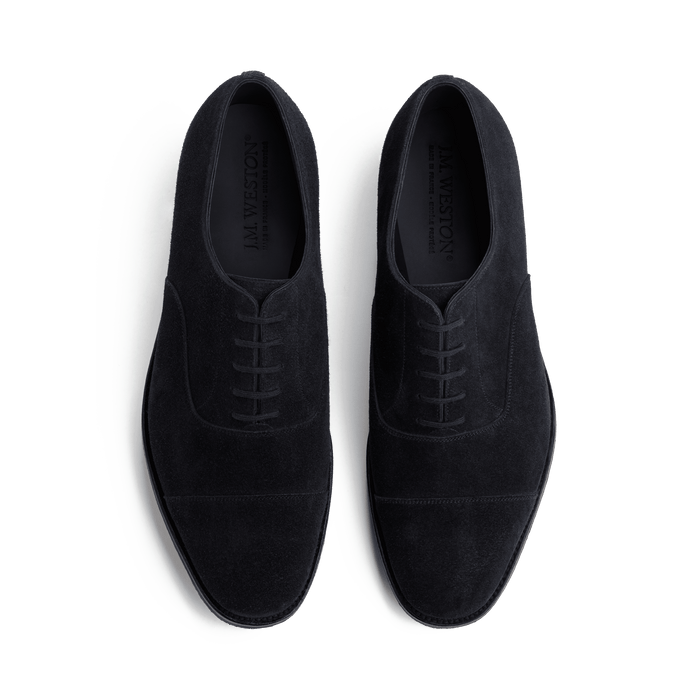 J.m. Weston Richelieu Bout Droit Homme En Velours Bleu