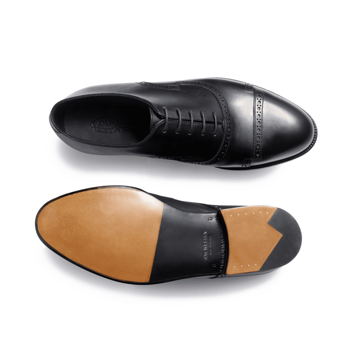 J.m. Weston Richelieu Bout Droit Perforé Raphaël Homme En Cuir Lisse Noir