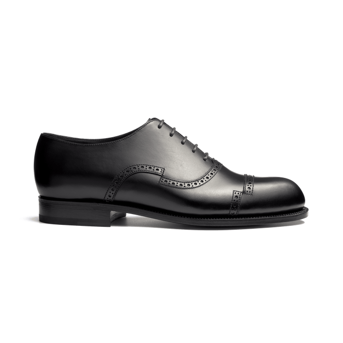 j.m. weston Richelieu bout droit perforé Raphaël Homme en cuir lisse noir