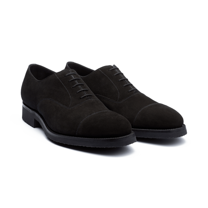 J.m. Weston Richelieu Bout Droit Semelle Gomme Effet Crêpe Homme En Cuir Velours Noir