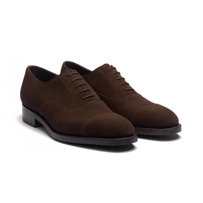 J.m. Weston Richelieu Bout Droit Semelle Gomme Homme En Cuir Velours Marron