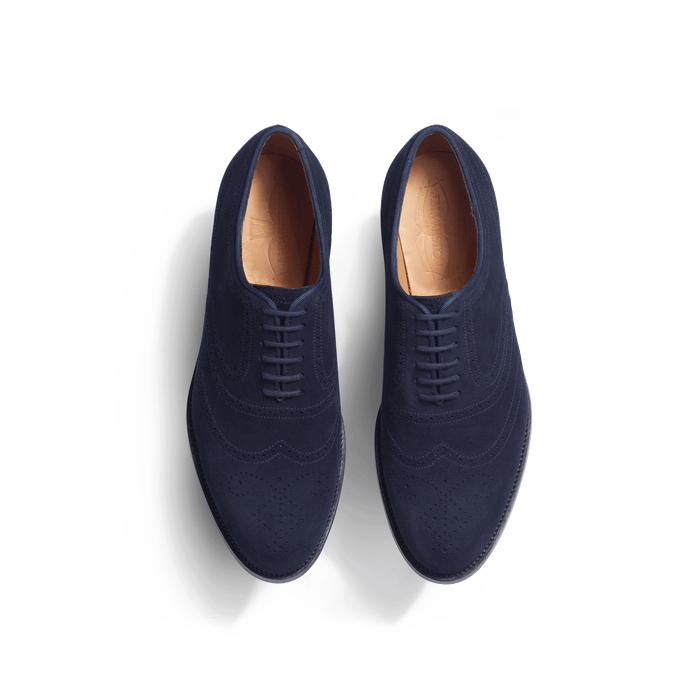 J.m. Weston Richelieu Cycliste Fleuri Femme En Cuir Chèvre Velours Marine