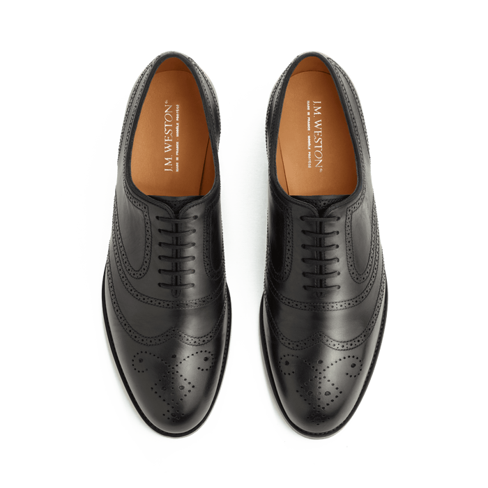 J.m. Weston Richelieu Cycliste Fleuri Femme En Cuir Lisse Noir