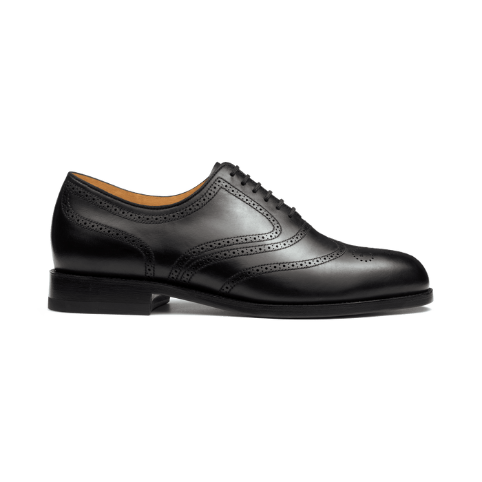 j.m. weston Richelieu cycliste fleuri Femme en cuir lisse noir