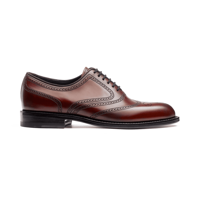 j.m. weston Richelieu cycliste fleuri Femme en cuir lisse rouge