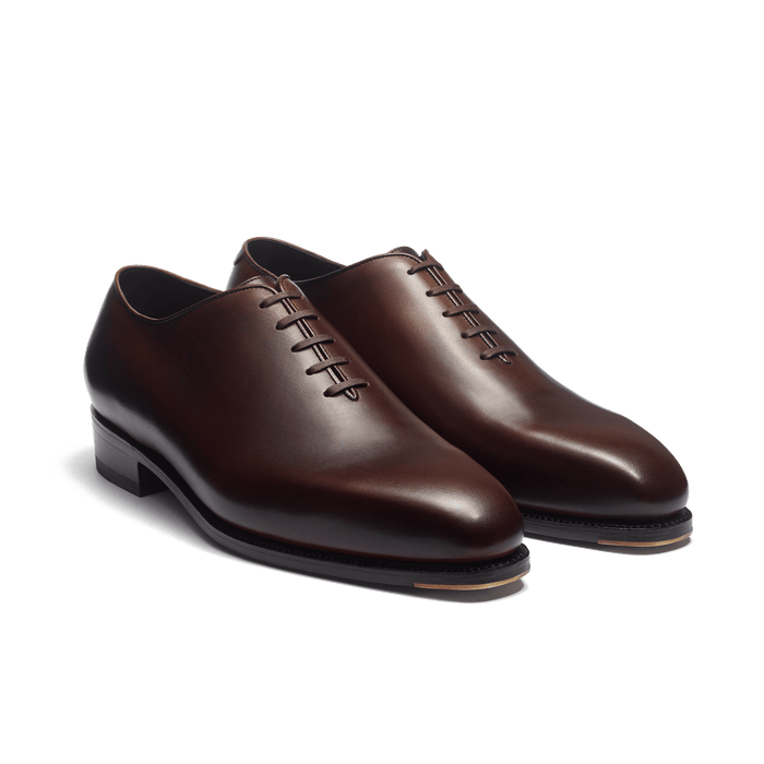 J.m. Weston Richelieu Cycliste Fusain Homme En Cuir Veau Lisse Nuancé Café