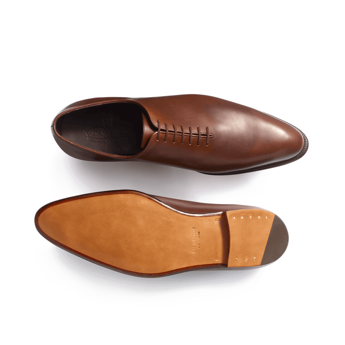 J.m. Weston Richelieu Cycliste Homme En Cuir Lisse Marron