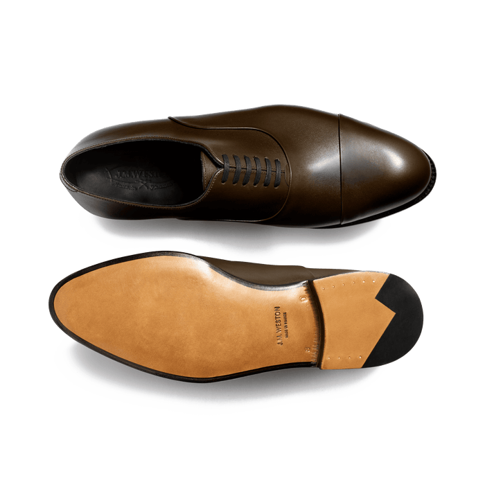 J.m. Weston Richelieu Edouard Homme En Cuir Veau Box Terre D'ombre