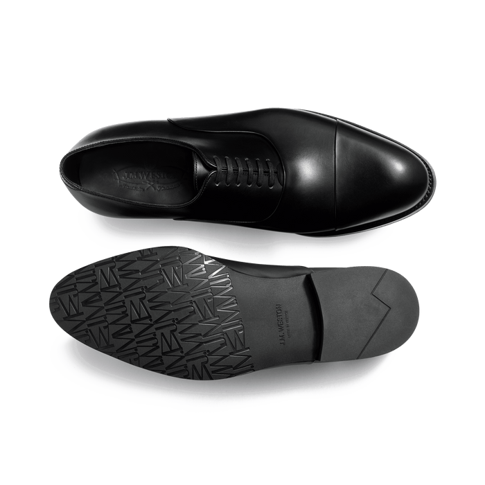 J.m. Weston Richelieu Edouard Semelle Gomme Homme En Cuir Lisse Noir