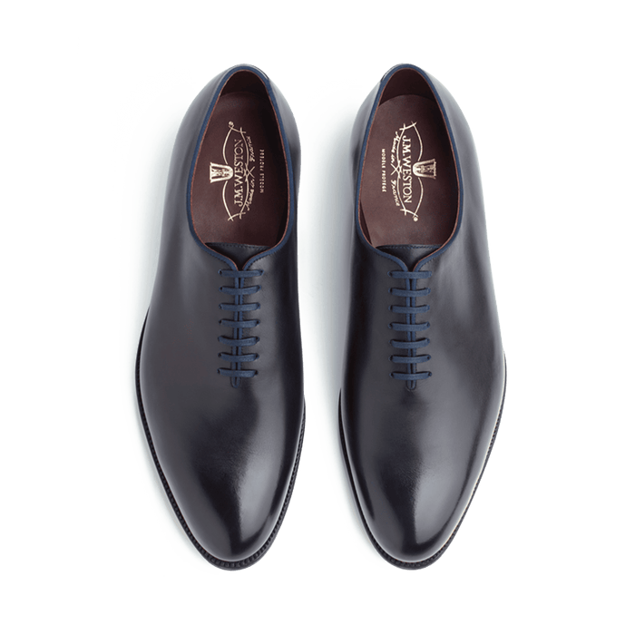 J.m. Weston Richelieu Empeigne Unie Homme En Cuir Lisse Bleu