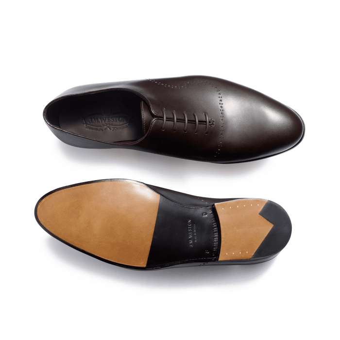 J.m. Weston Richelieu One Cut Perforé Rémi Homme En Cuir Lisse Marron Mélèze