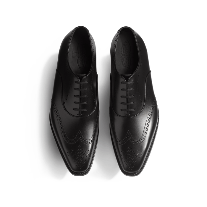 J.m. Weston Richelieu Perforé Fusain Homme En Cuir Veau Box Noir