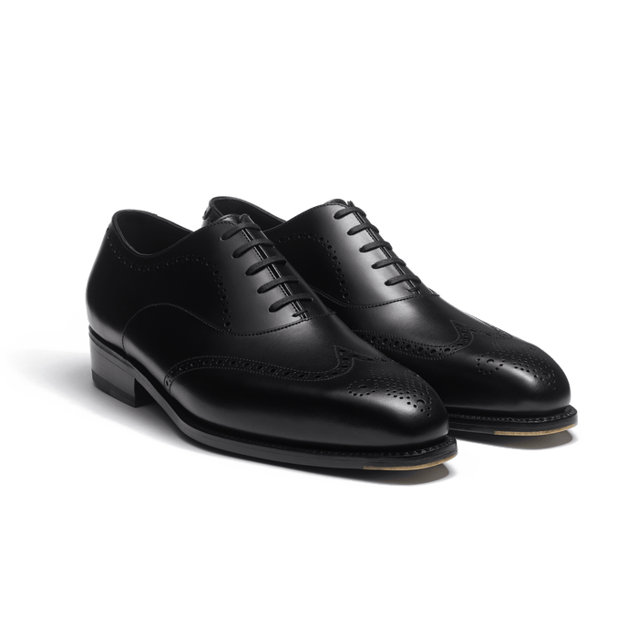 J.m. Weston Richelieu Perforé Fusain Homme En Cuir Veau Box Noir