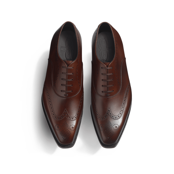 J.m. Weston Richelieu Perforé Fusain Homme En Cuir Veau Box Nuancé Café