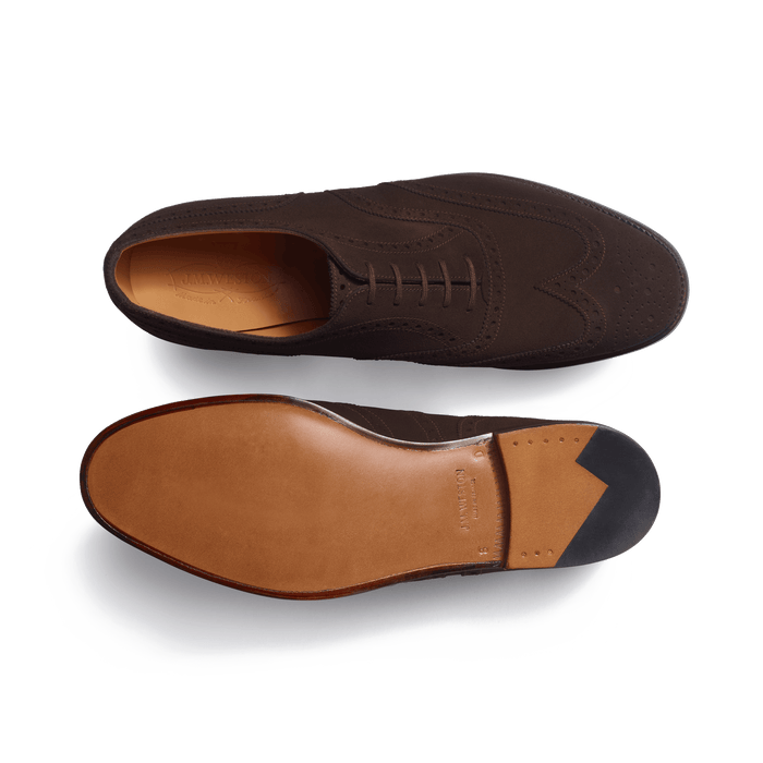 J.m. Weston Richelieu Perforé Homme En Cuir Veau Velours Marron