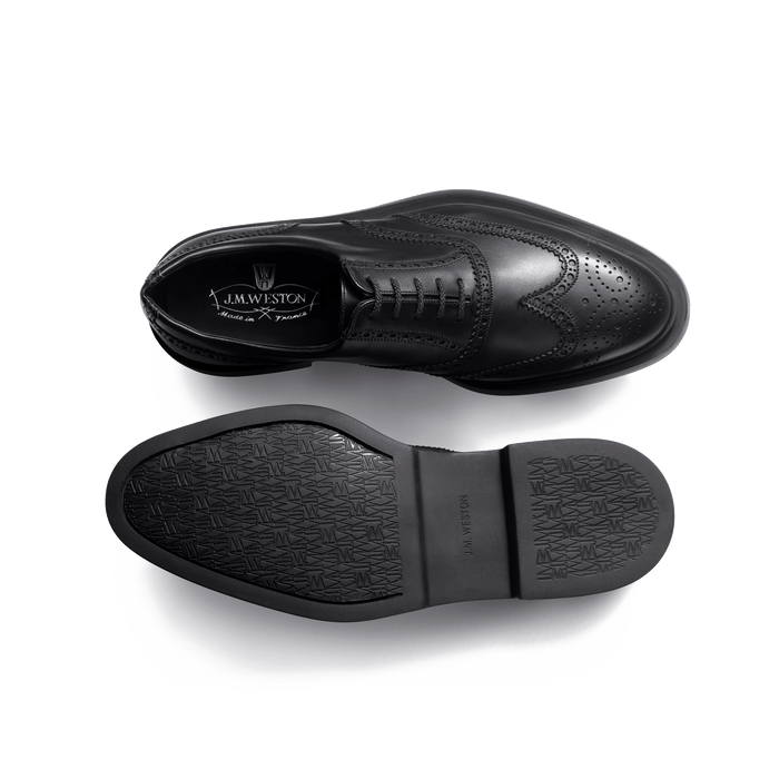 J.m. Weston Richelieu Perforé Walker Homme En Cuir Lisse Noir