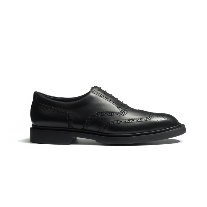 j.m. weston Richelieu Perforé Walker Homme en cuir lisse noir