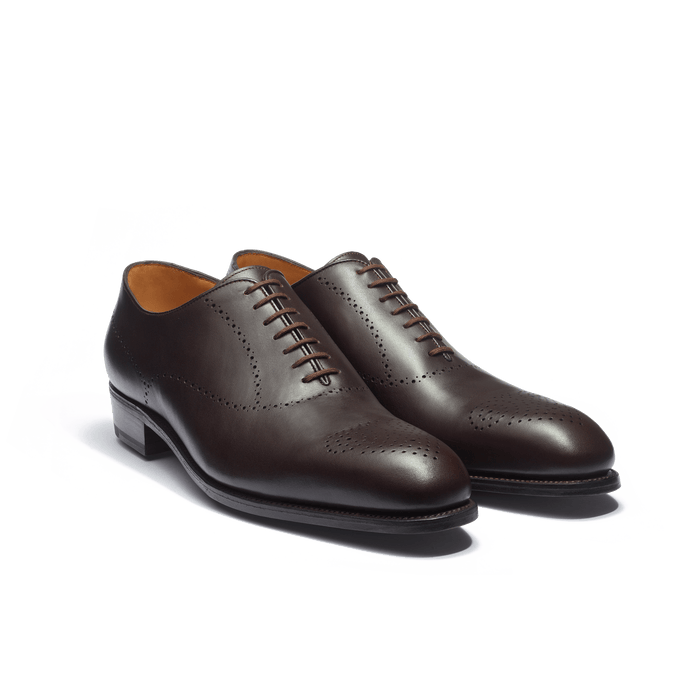 J.m. Weston Richelieu Savile Perforé Homme En Cuir Veau Box Marron Mélèze