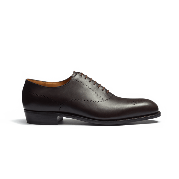 j.m. weston Richelieu Savile perforé homme en cuir veau box marron mélèze