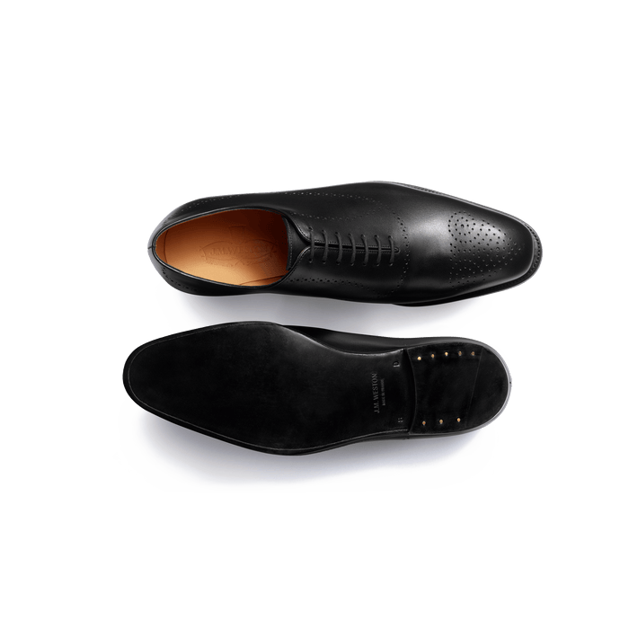 J.m. Weston Richelieu Savile Perforé Homme En Cuir Veau Box Noir