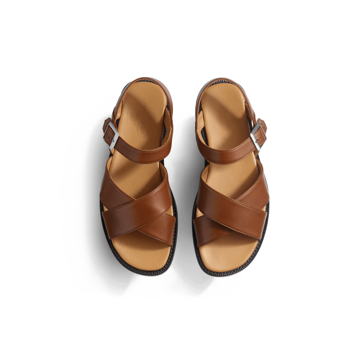 J.m. Weston Sandale Double V Homme En Cuir Lisse Bergeronnette