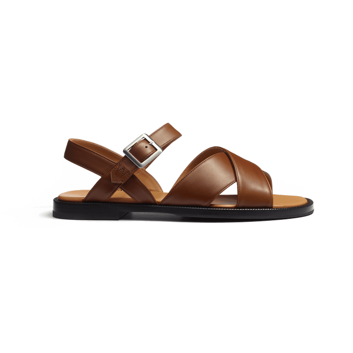 j.m. weston Sandale Double V homme en cuir lisse bergeronnette j.m. weston Sandale Double V homme en cuir lisse bergeronnette