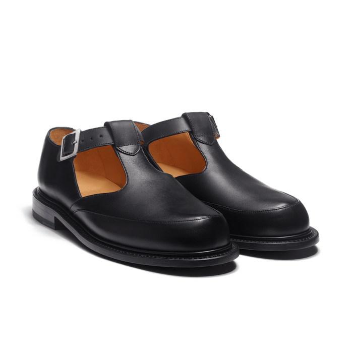 J.m. Weston Sandale Salomé Homme En Cuir Veau Lisse Noir