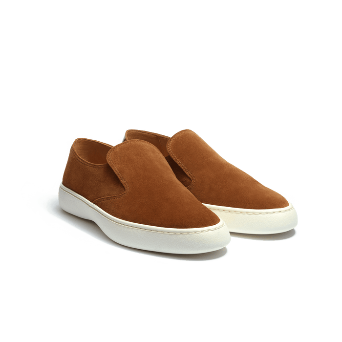 J.m. Weston Tennis 1938 Slip On En Cuir Veau Velours Beachnut