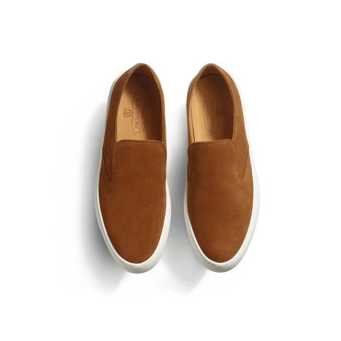 J.m. Weston Tennis 1938 Slip On En Cuir Veau Velours Beachnut