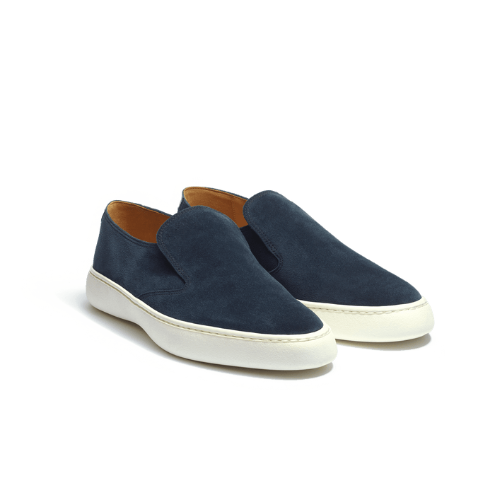 J.m. Weston Tennis 1938 Slip On En Cuir Veau Velours Marine