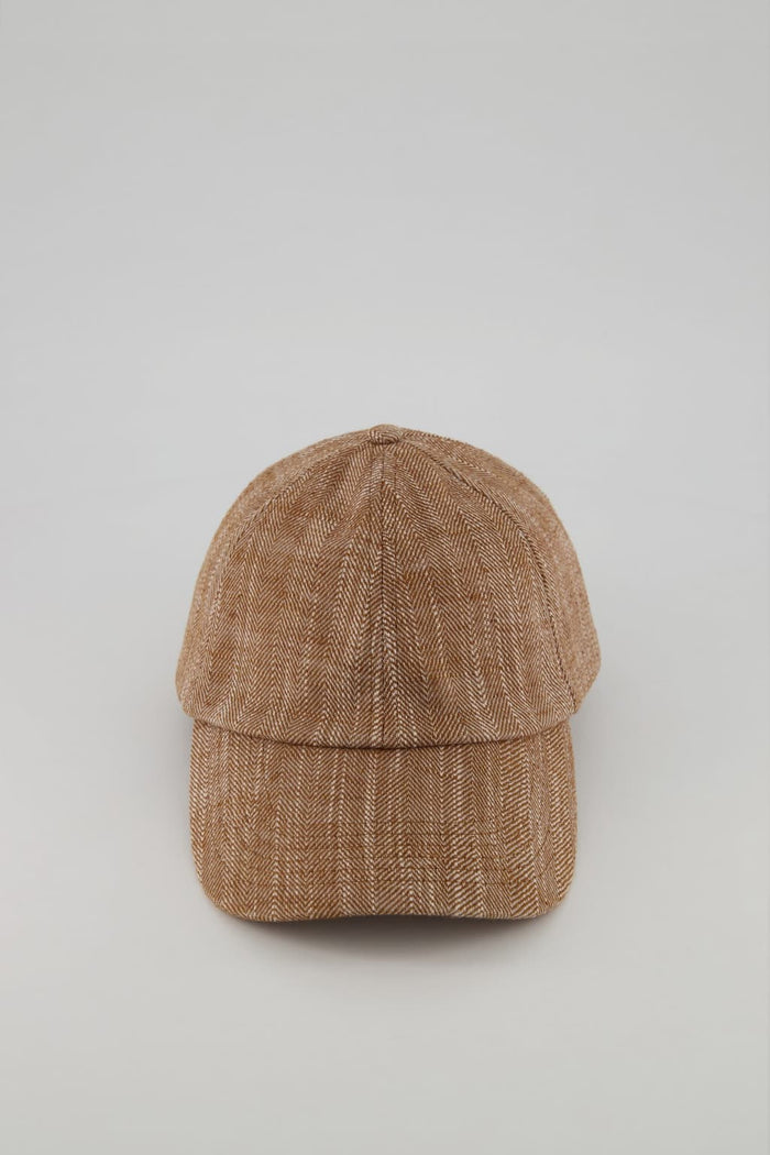 Jagvi Casquette En Tissu Japonais à Motif Chevrons Beige